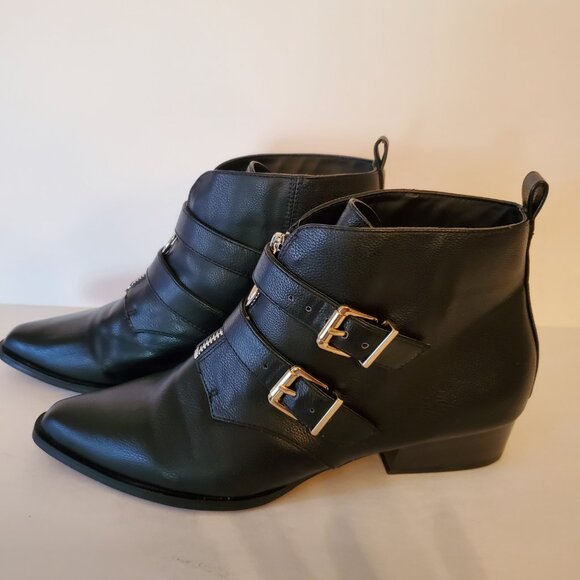 Who What wear Pointed Toe Buckle Women's Ankle Zipper Boots Black Size 7.5. - Picture 6 of 12